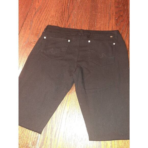 Juniors Jr Size 13 Almost Famous Black Bling Denim Blue Jeans Mid Rise - Picture 4 of 4